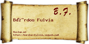 Bárdos Fulvia névjegykártya